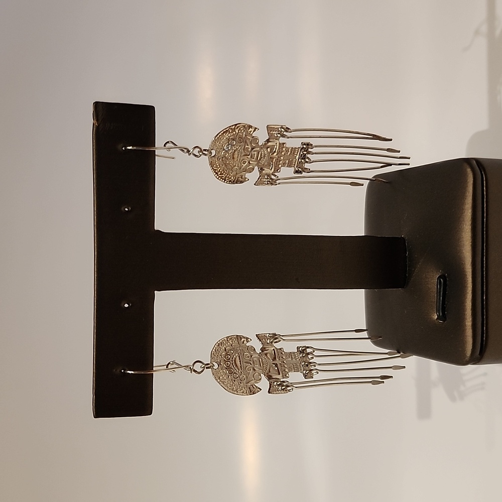 Sterling silver Incan Sun God Earrings